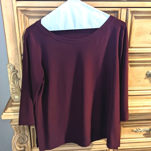 Sympli Tops - Sympli burgundy top